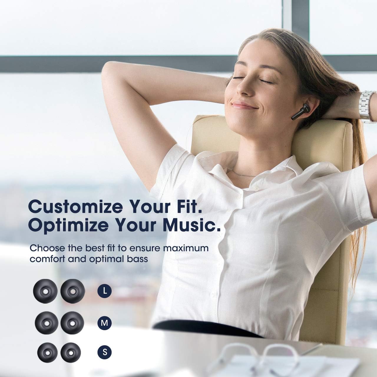 Wireless Earbuds,Mpow M9 4-mic Noise Cancelling CVC 8.0 True Wireless Bluetooth 5.0 Earphones in-Ear,Touch Control Stereo Bass Sport Headphones,40H Playing Time/USB-C/IPX8 Waterproof,Three modos,Black: Home Audio & Theater