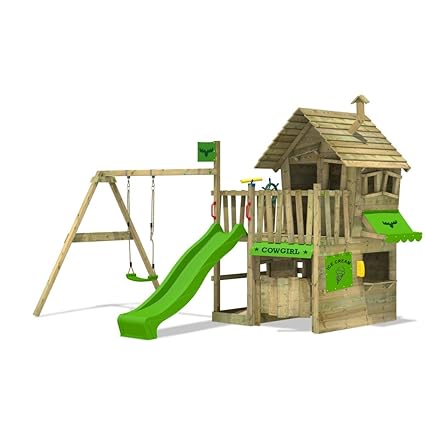 FATMOOSE Spielturm 'CountryCow Maxi XXL' Klettergerüst mit Rutsche