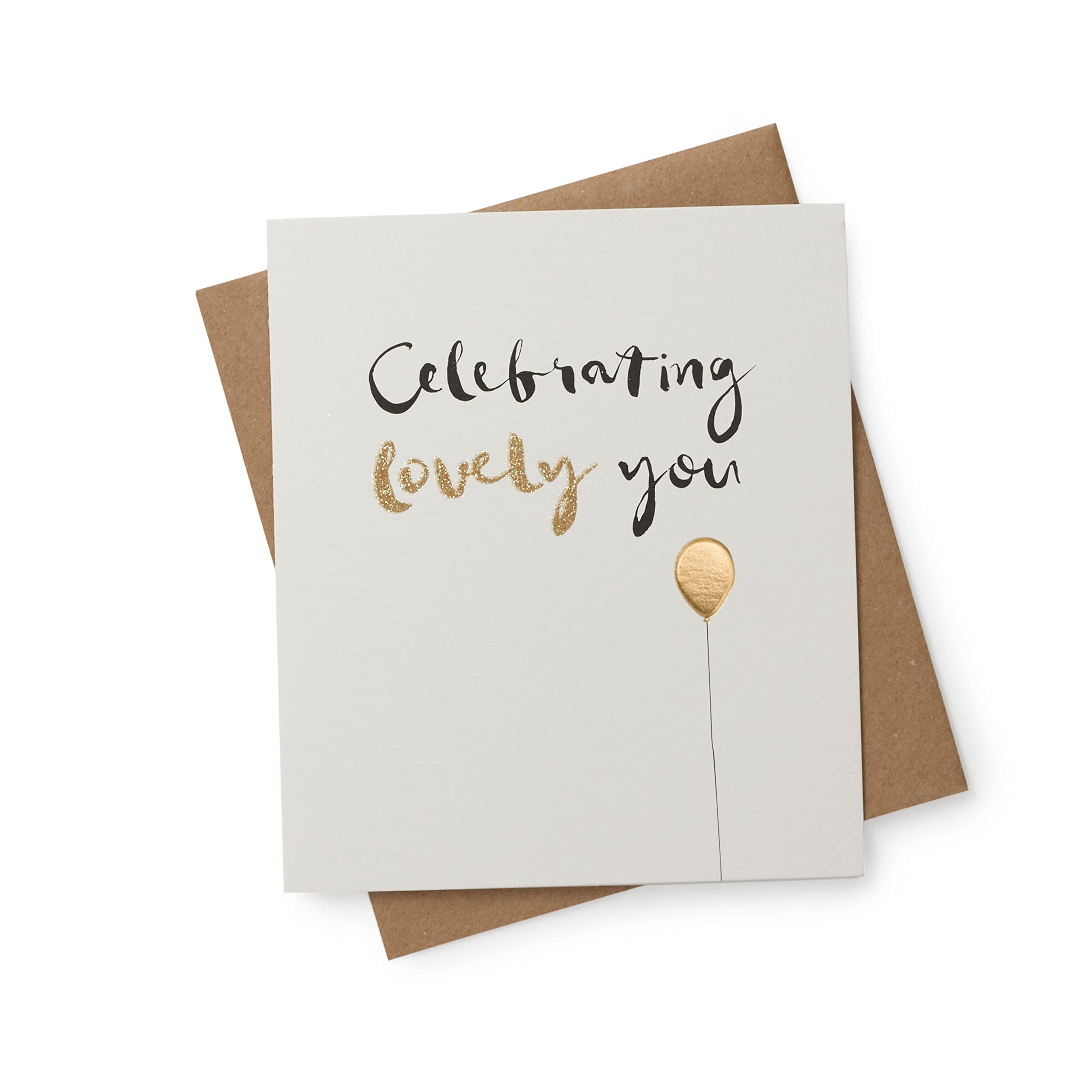 UK Greetings Blank Card (538139) - Celebrating Lovely You - Gold Balloon