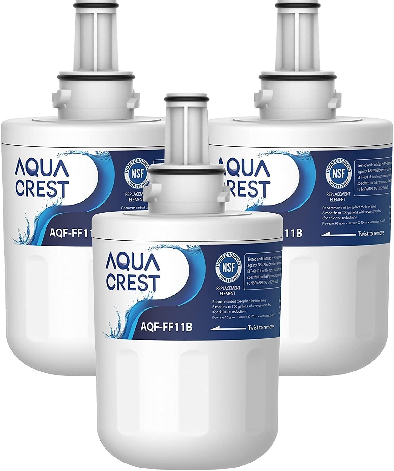 AQUA CREST DA29-00003G Fridge Freezer Water Filter, Compatible with Samsung® Aqua Pure Plus DA29-00003G, DA29-00003B DA97-06317A DA61-00159A, HAFCU1/XAA, HAFIN2/EXP, WF289, Model: AQF-FF11B (3)