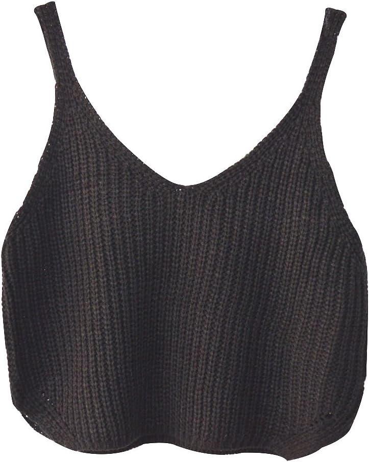 Aphratti Women's Sleeveless V-Neck Crochet Crop Top Shirt