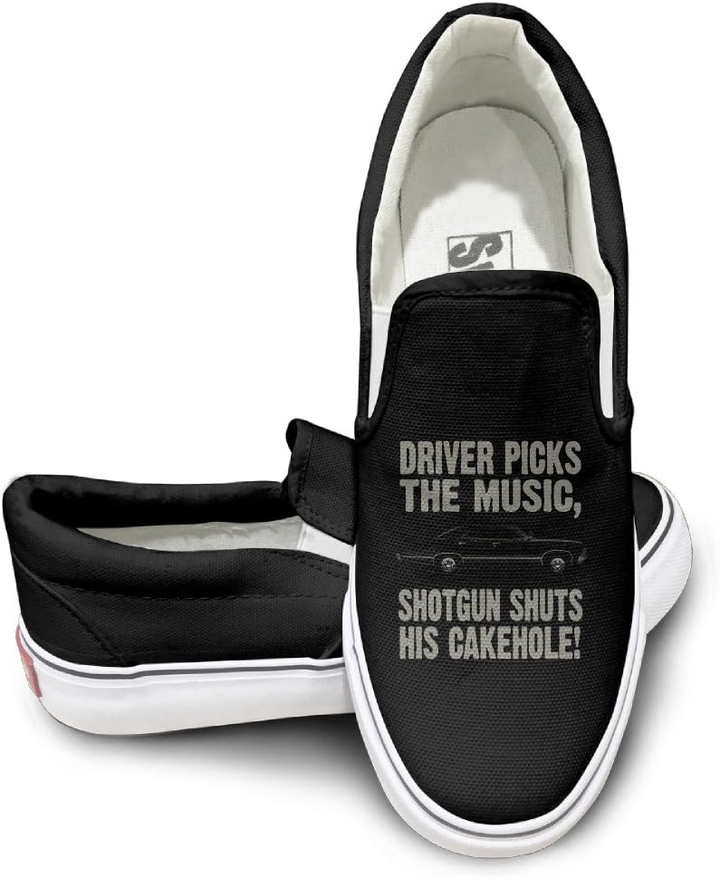 EWIED Unisex Classic Supernatural Driver Picks The Music Slip-On Shoes Black