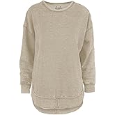 Royce Brand Melange Poncho Fleece: Long Sleeve Crew Neck Hi-Lo Round Bottom, Sand, 2X