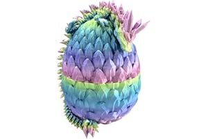 YILCER 3D Printed Dragon Egg, Mystery Crystal Dragon Egg Fidget Toys Surprise, Easter Eggs Articulated Crystal Dragon Eggs with Dragon Inside (Colorful-A)