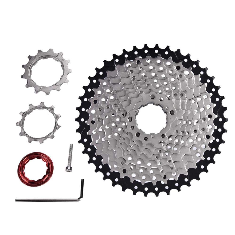 Xiuganpo Bike 10 Speed Cassette Sprocket Bike Freewheel, High Strength 10 Speed Cassette, Smooth Chain Rotation for Hollow Design, Made of Steel, 11 42T Bike Replacement