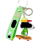 TCB Creations Snoopys The Dog on Skateboard Cartoon 3D Character Silicone Charm Keychain