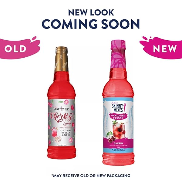 JORDAN’S SKINNY MIXES SUGAR FREE SYRUP, CHERRY FLAVOR, FRUIT FLAVORED WATER ENHANCER, DRINK MIX FOR ICED TEA, LEMONADE, DRINKS, LOW CALORIE WATER FLAVORING, DAIRY & GLUTEN FREE, KOSHER, 25.4 FL OZ