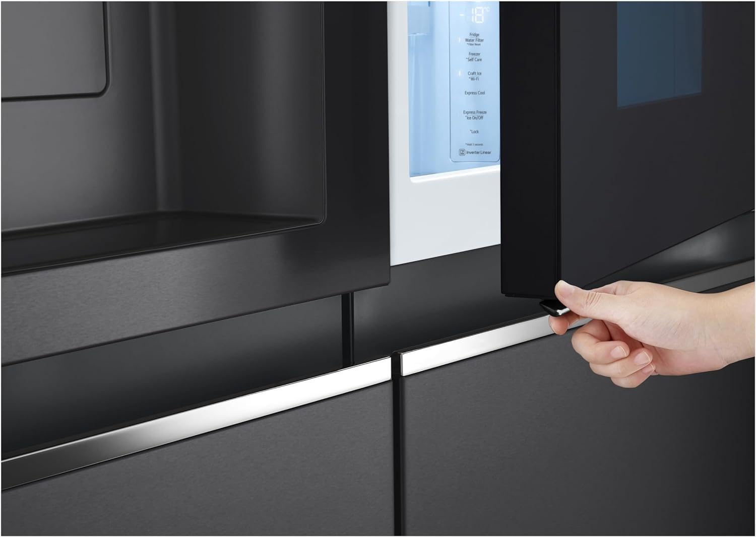 LG Electronics GSXV90MCDE Side-by-Side mit InstaView Door-in-Door | Craft Ice | EIS-, Crushed - und Wasserspender | 635 Liter Kapazität | Festwasseranschluss | Schwarz 6