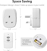 HBN Wireless Remote Control Plug Socket 13A 3120W Switch 30m Range 1 Pack view 8