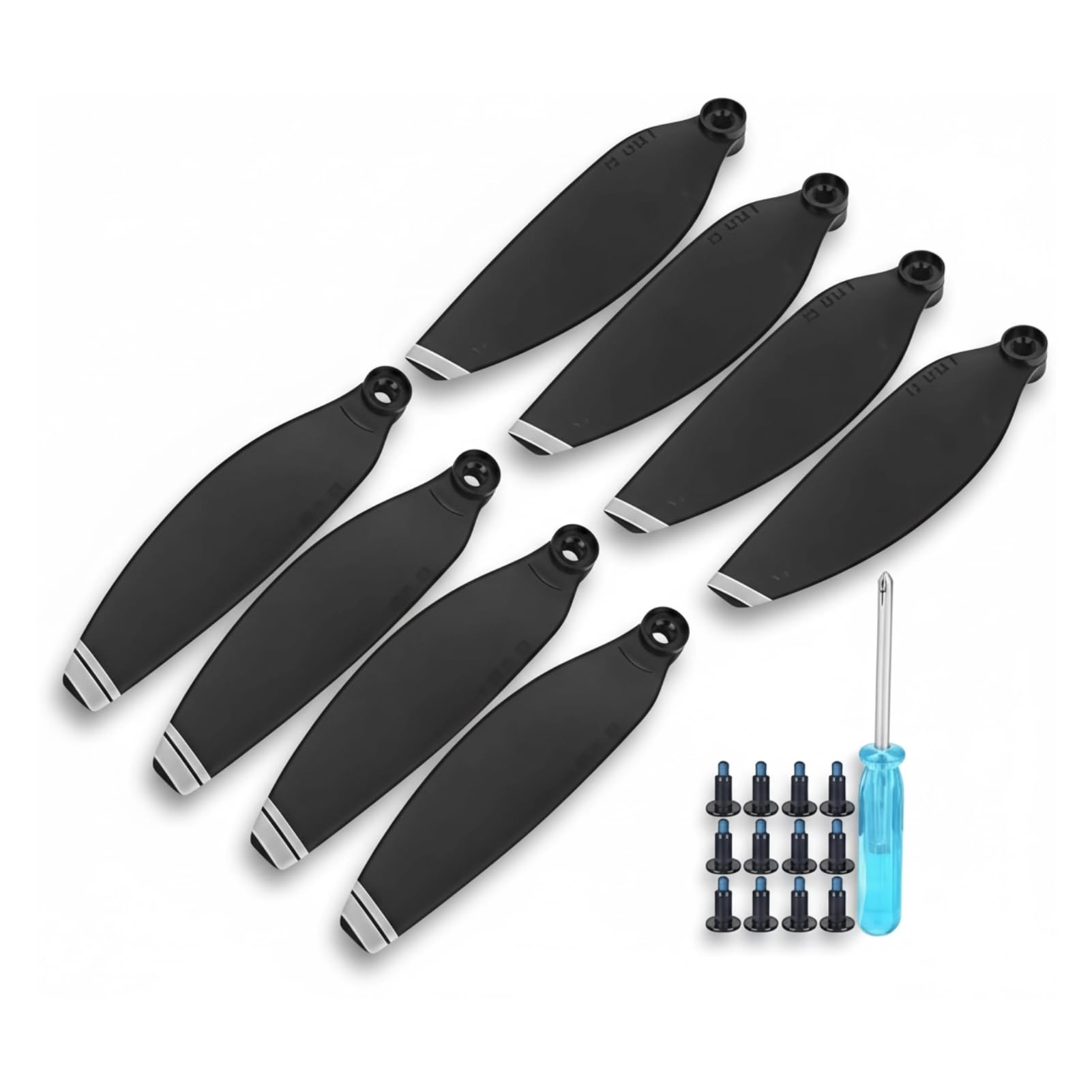 Dilwe RC Drone Blade Propellers Helicopter Wing Accessory Fit for Mini Accessory (Black with Silver Edge)