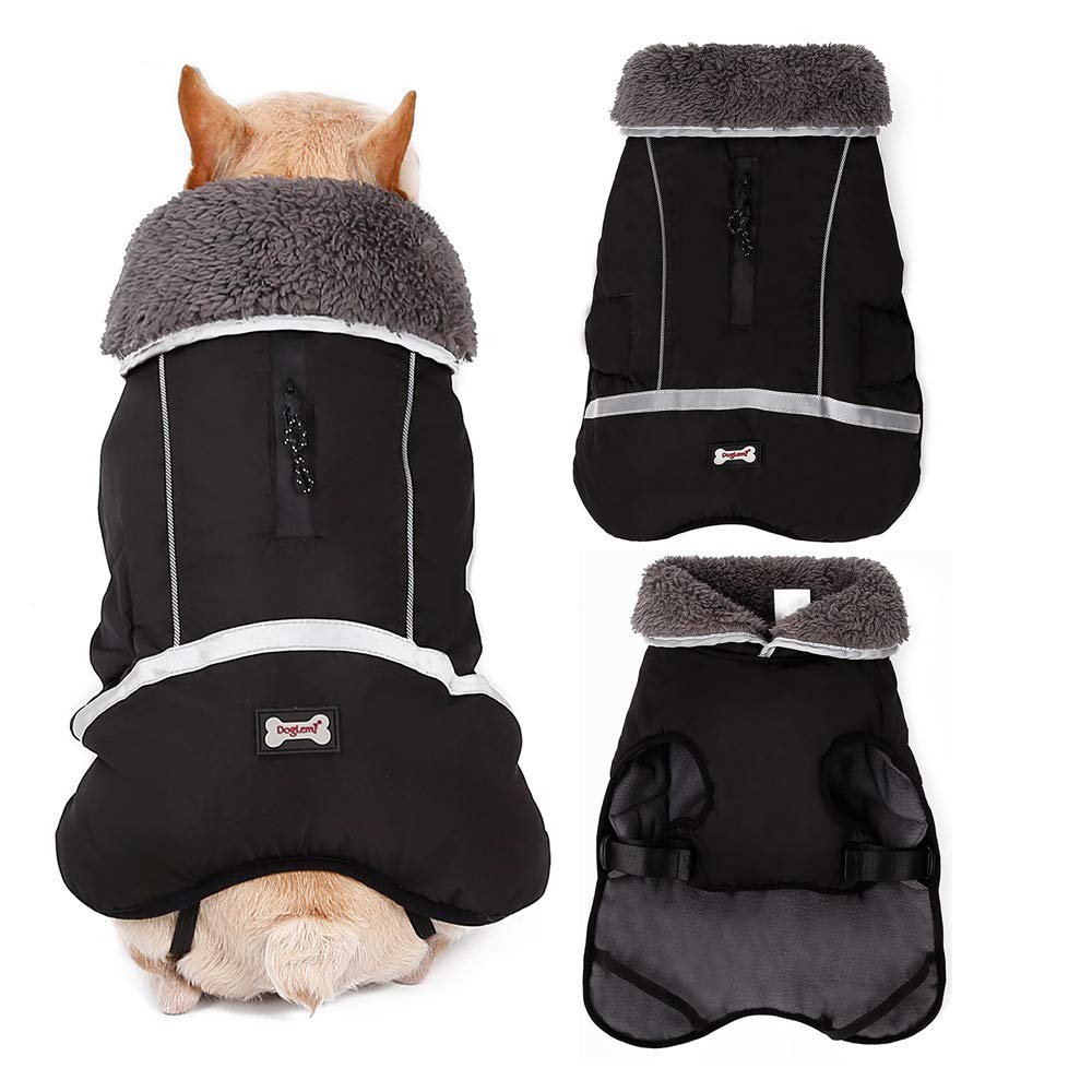 Dog Cold Weather Coats for Small Medium Large Gogs Outdoor Indoor Activities-Warm Dog Winter Clothes Jackets - Waterproof Windproof Reflective Retro Style Dog Vest