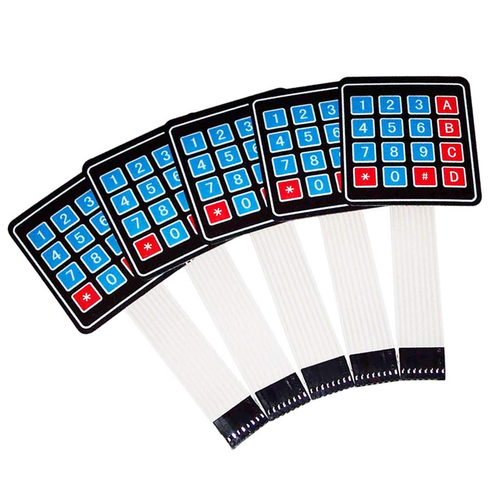 Hailege 5pcs 4x4 Matrix Array Membrane Keypad Keyboard 16 Keys AVR 12V for Robort Parts