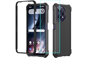Lozeguyc for Cricket Icon Plus 2026 Phone Case with Screen Protector,Full Body Protection Front PC Back Soft Silicone Bumper,Heavy Duty Protection Shockproof Phone Case for AT&T Verge 2 Black