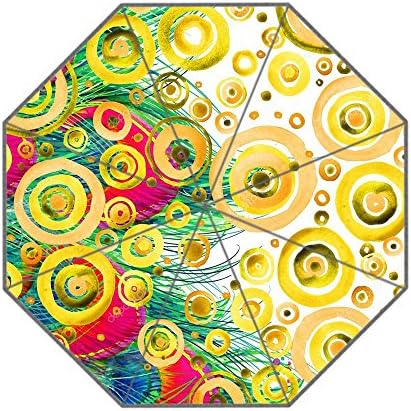 Custom Art Peacock feathers Auto open close system Rain foldable umbrella