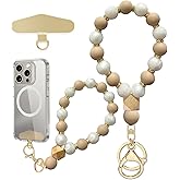 Yudaky Silicone Beaded Phone Wrist Strap, Phone Bracelet Strap with Tether Tab Elastic Hands Free Wristlet Strap