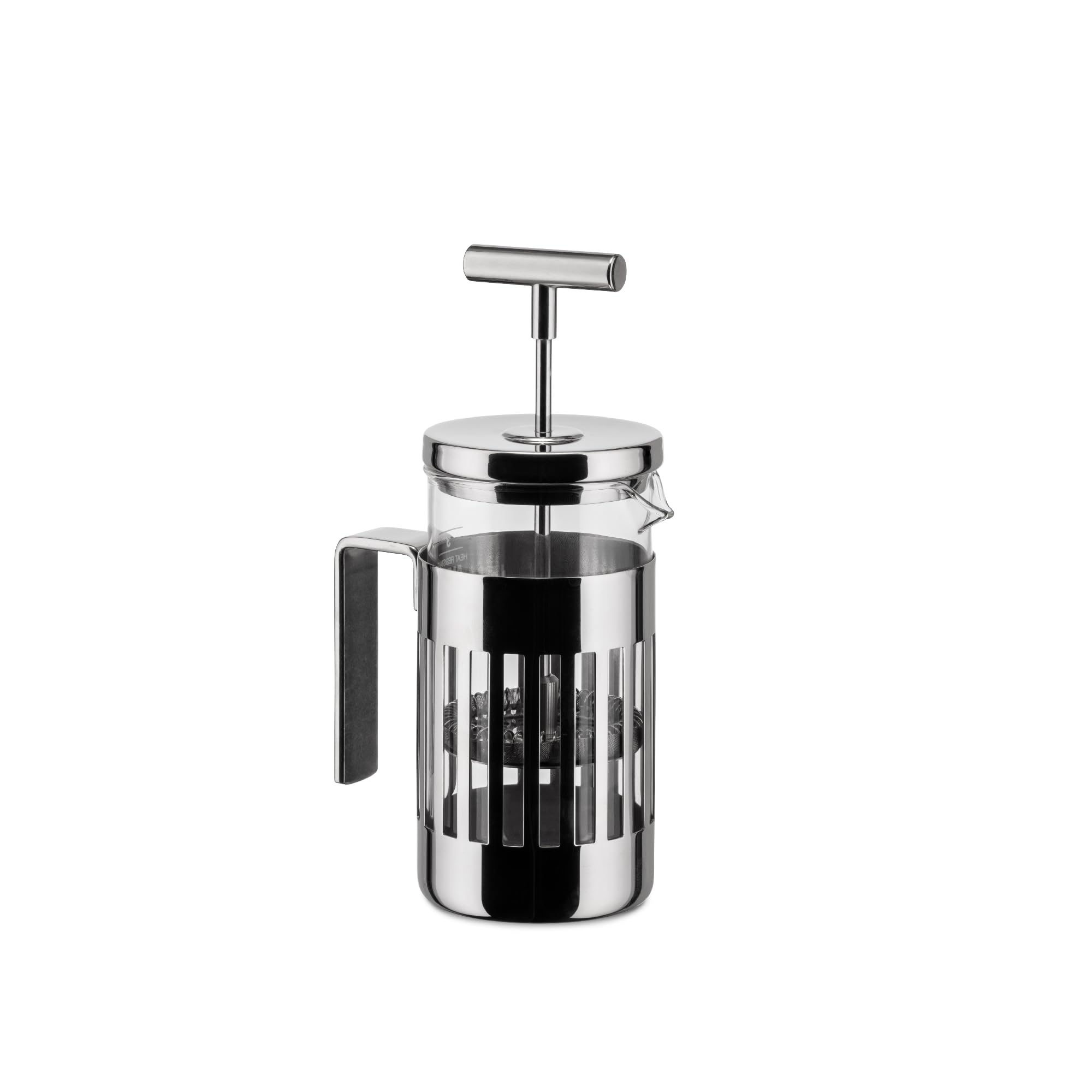 Alessi 9094/3 - Press Filter Coffee Maker or Infuser in 18/10 Stainless Steel Mirror Polished and Heat Resistant Glass, 3 Cups — image 1
