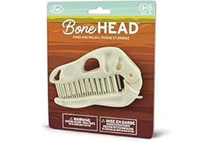 Genuine Fred BONEHEAD Folding Brush and Comb, Fun Dinosaur Design, Hair Care Tool and Detangling Comb, Convenient for Travel and Diaper Bags, Fun Gift or Stocking Stuffer