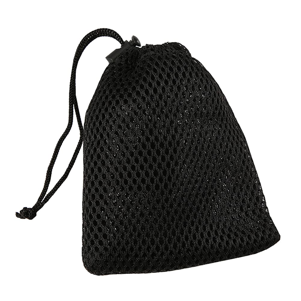 JIHUOO 6 Pcs Mesh Drawstring Pouches - Black Gift Favor Bags with Cord - Small Drawstring Net Bags for Cellphone