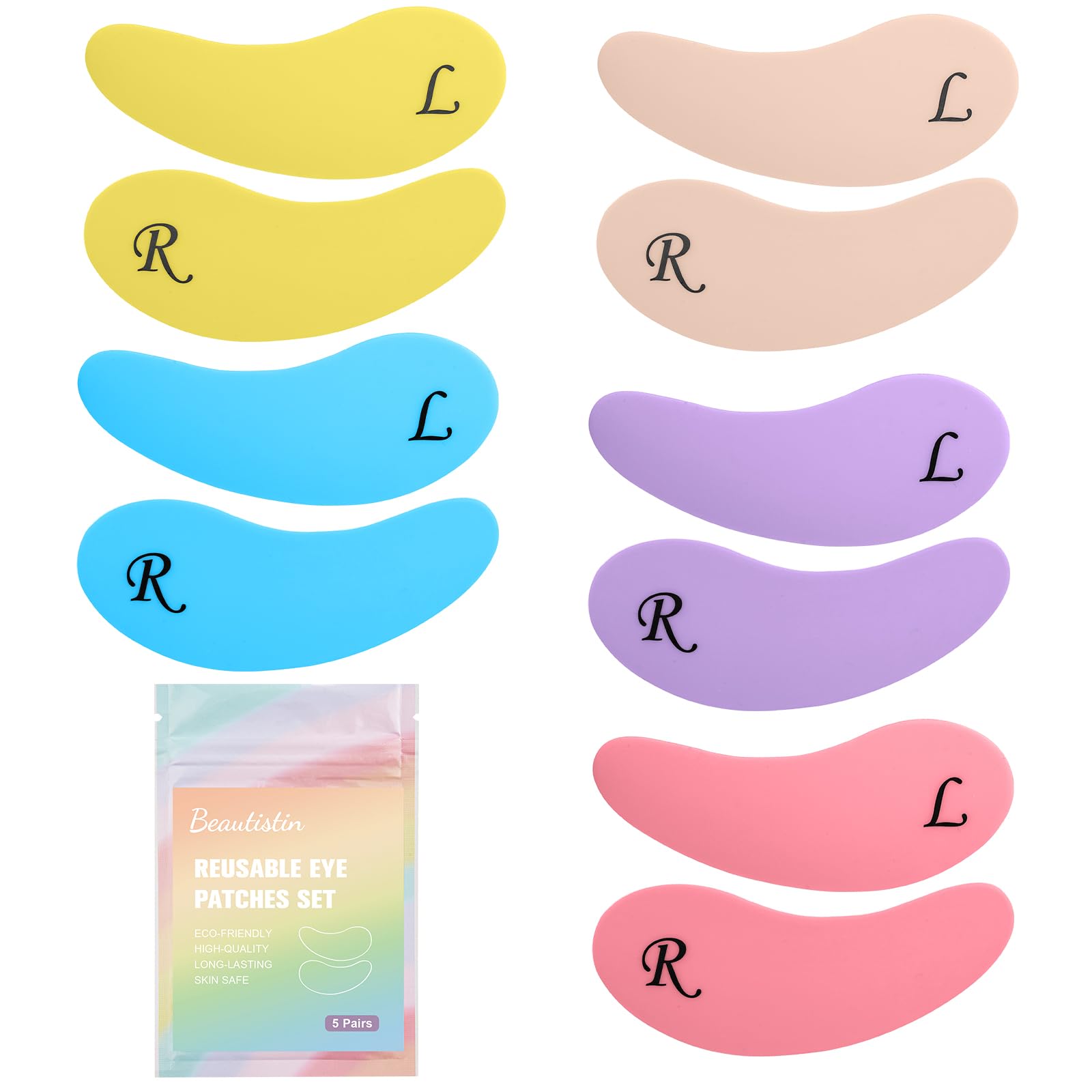 Photo 1 of Beautistin Under Eye Patches Silicone - 5 Pairs Reusable Eye Wrinkle Patches, Reusable Under Eye Mask, Plump Fine Lines & Wrinkles