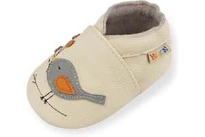 YALION Baby Shoes Soft Sole First Walking Crib Shoes, Slip-on Baby Boys Girls Slippers for Infant Toddlers, Non-Slip Leather 