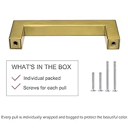 goldenwarm 50 Pack Brass Kitchen Cabinet Handles