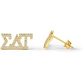 Sorority Shop Sigma Delta Tau Earrings — SDT 18K Gold Plated Sorority Gifts Earrings, Long-Lasting Sigma Delta Tau Gifts for Women