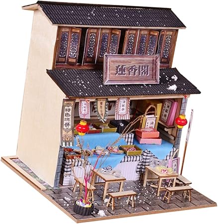 Amazon ベーカリーショップモデル 1 24ドールハウス ミニチュアハウスキット 家具付き 建築モデル 全5色 お菓子の店 ハウス おもちゃ