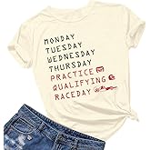 Racing Cars Shirt for Women Race Week Shirts Short Sleeve Tee for Car Lover