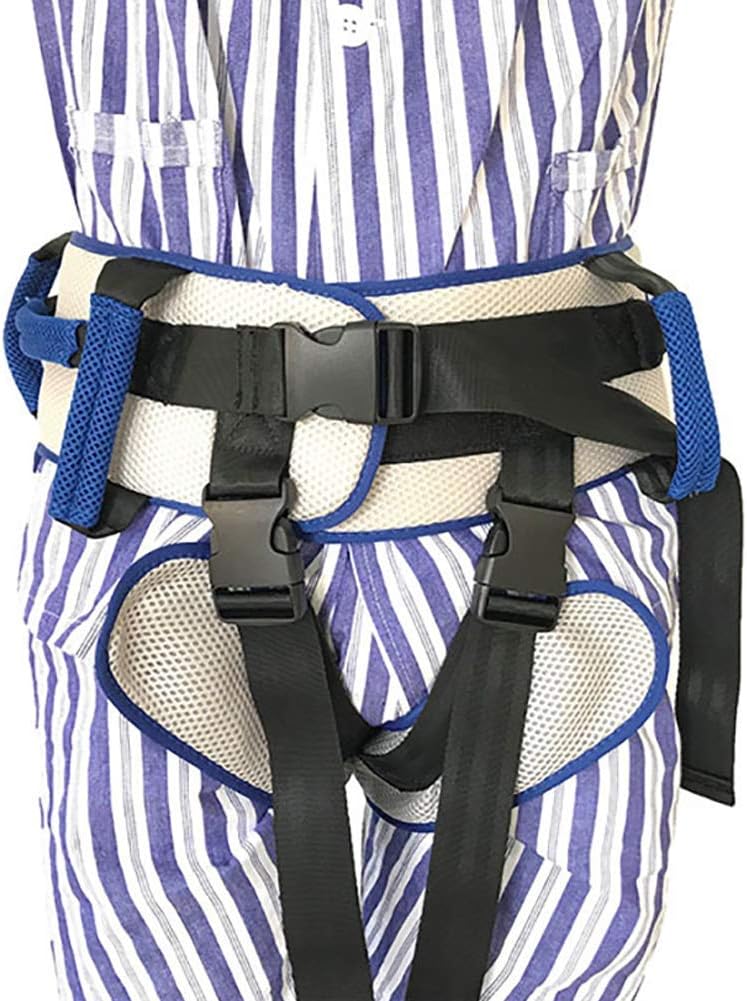 HUANGYUAN Gait Belt with Leg Loops and 6 Caregiver Hand Grips, Help Assistant Rehabilitation, Medical Transfer Belt with Leg Strap, Patient Lift Sling Blue (1#)