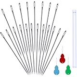 20 Pack Long Sewing Needles, Embroidery Needles Large Eye Stitching Needles, 6.8 inch/17.5 cm Long Needle, Upholstery Needles