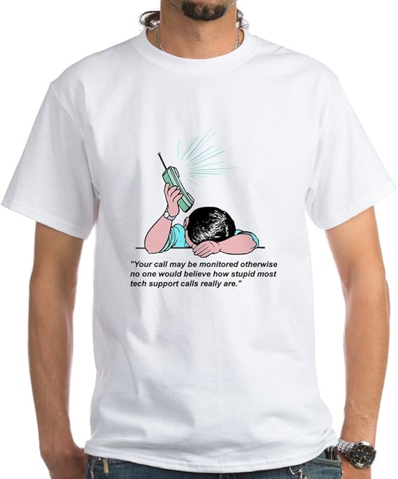 CafePress Help Desk Tech Support White Cotton TShirt
