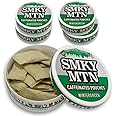 Smokey Mountain Caffeinated Pouches - Wintergreen - Tobacco Free and Nicotine Free - 5 Can Box - 15 Pouches Per Can