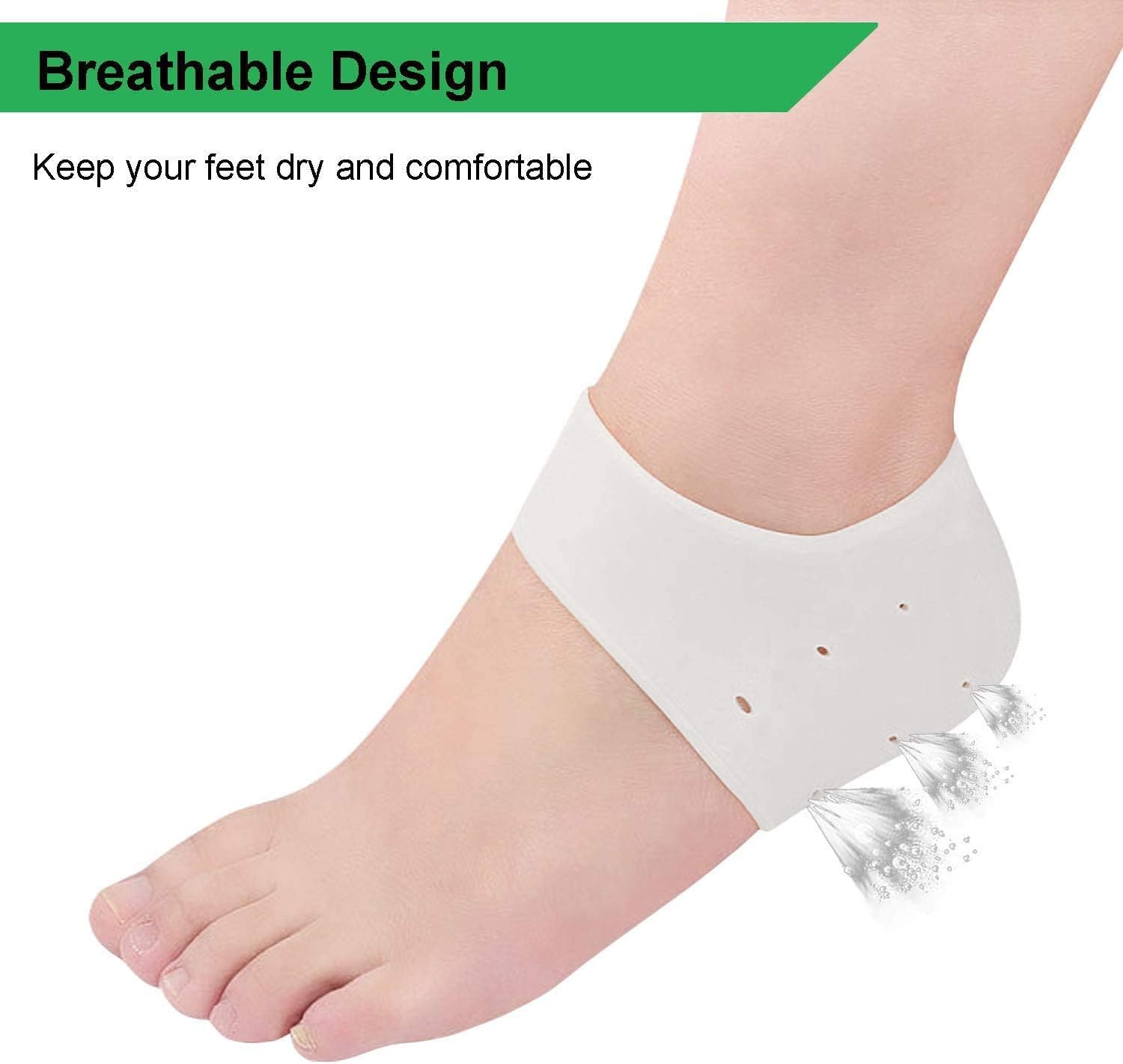 Breathable Heel Cups, Plantar Fasciitis Inserts, Heel Pads Cushion Great for Heel Pain, Heal Dry Cracked Heels, Achilles Tendinitis, for Men & Women: Health & Personal Care