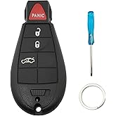 Key Fob Case Shell fit for Chrysler 300 Chrysler Town and Country Dodge Challenger Charger Ram Grand Caravan Durango Dart Keyless Entry Remote Key Fob Cover Replacement (4 Buttons-B)