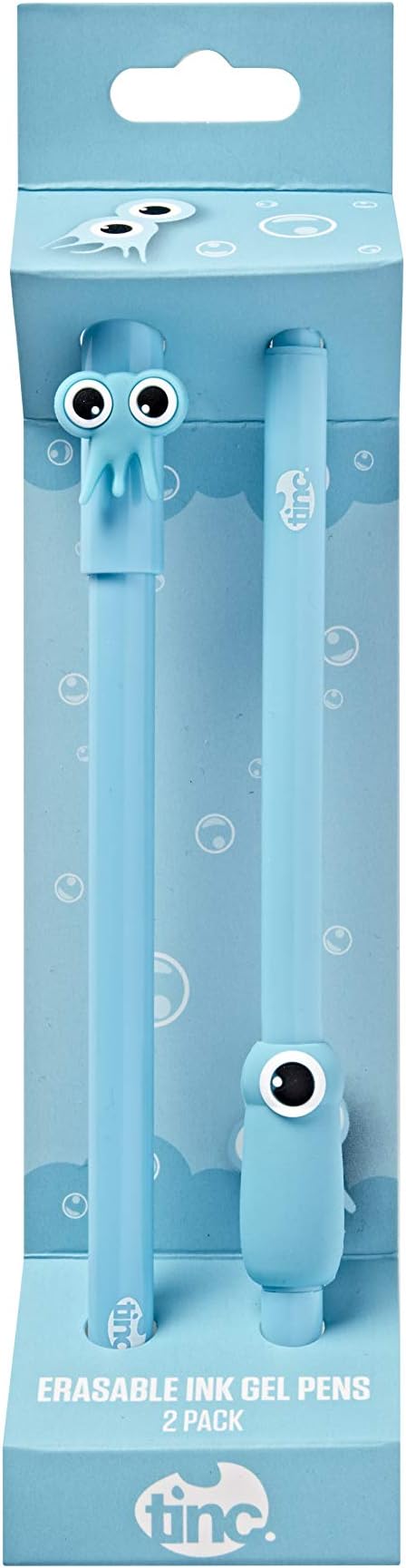 Tinc Erasable Ink Gel Pens | Pack of 2 Gel Pens | Erasable Ink | Blue Gel Pens | Kids Pens for School, 2EGPTOBL