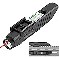 TOUGHSOUL Tactical Flashlight Green Red Laser Sight Combo, 1450 Lumen Picatinny Rail MLOK Mounted Rechargeable Rifle Flashlight (Red Laser)