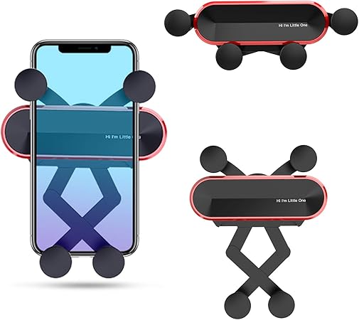 Amazon 19最新型 車載ホルダー クリップ式 Vida Felic スマホホルダー 360度回転 重力固定式 エアコン吹き出し口用 一 形隠し式 自動変形 省スペース 片手操作 着脱簡単 多機種対応 赤黒 携帯電話ホルダー 車 バイク