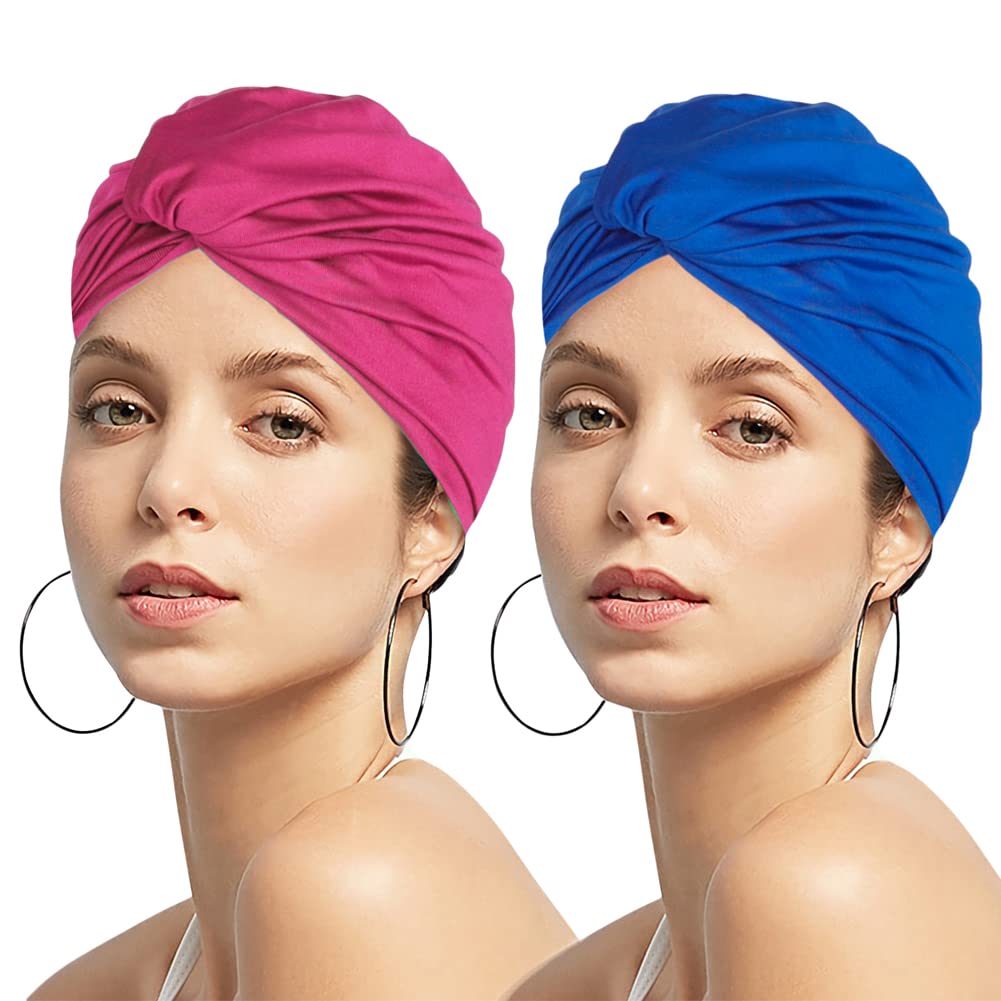 Women Swimming Cap Ear Protection Swim Cap Swimming Hat Ladies Bathing Shower Hat Super Elastic Pool Beach Surfing Water Sports Hair Bonnet Beanie Chemo Sleep Head Wrap Turban for Long Short Hair