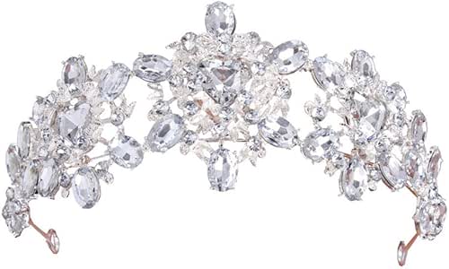 Corona Da Sposa In Cristalli E Diamanti - Cerchietto Regina Per Matrimonio, Compleanno E Feste