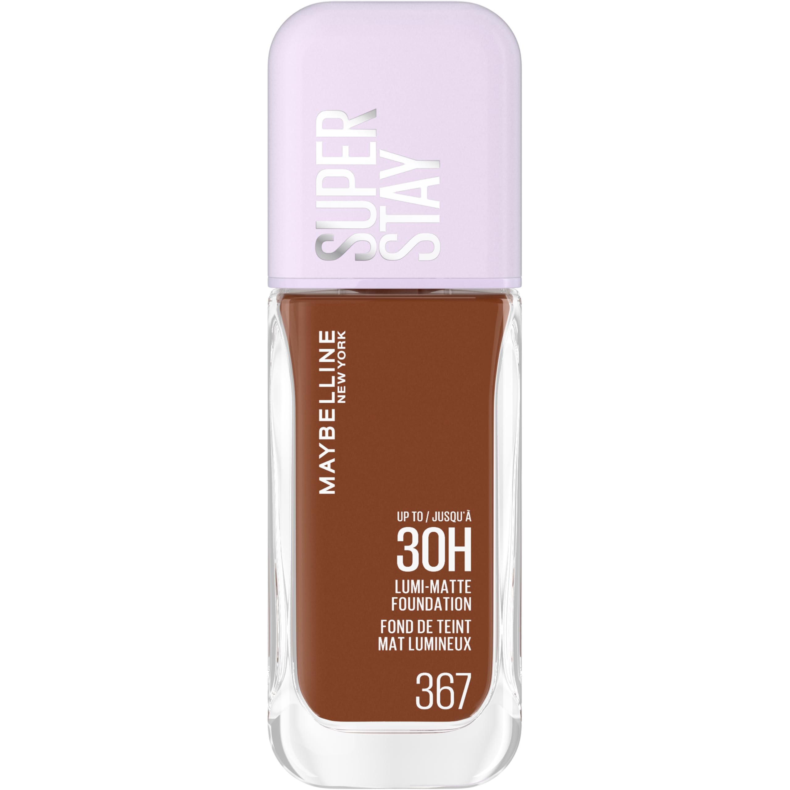 Maybelline New York Super Stay up to 30HR Lumi-Matte Foundation, Medium-Full Coverage, Vegan Formula*, Amino Acids, Niacinamide, Vitamin E, All Day Wear - Shade: 367