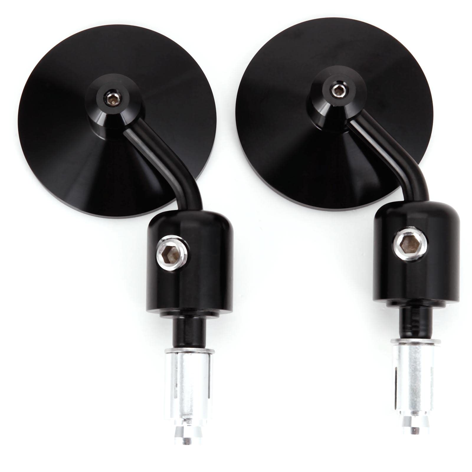 SurePromise 7/8" Black Round Universal Motorcycle Bar End Mirrors Bike Motorbike Rearview