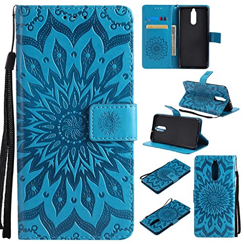 Case Huawei Mate 10 Lite, Bear Village Leather Case Inner Stand Function Card Slot Flip Cover, Flip Phone Protective Case for Huawei Mate 10 Lite (#6 Blue)