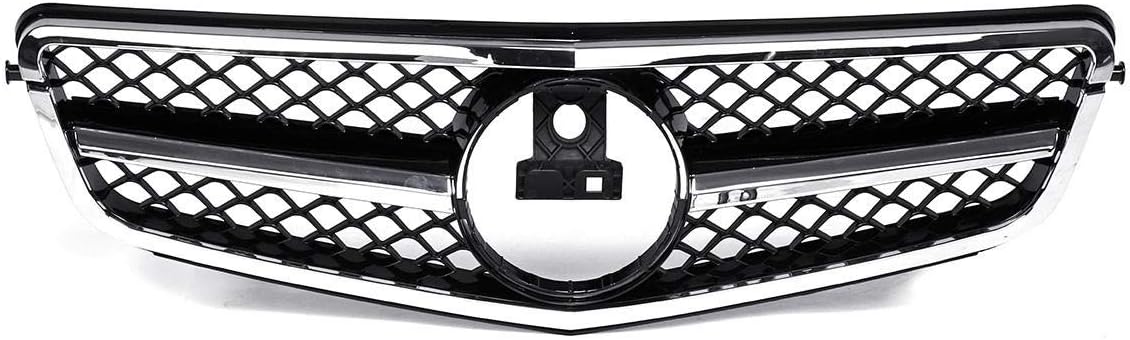 EVERAIE Grille Inserts Compatible Car Front Upper Grille AMG Style Grill Compatible with Mercedes C Class W204 C180 C200 C300 C350 2008-2014 (Color : Black, Size : M)
