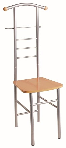 Haku Herrendienerstuhl Step 80788 Herrendiener Alu-Buche L/B/H ca. 46/50/119 cm