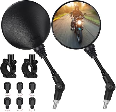 YIXUND Motorcycle Mirrors Set 7/8 in 22mm Handlebars Universal with Bolts