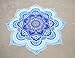 Large Round Lotus Flower Mandala Tapestry - 100% Cotton - Outdoor Beach Roundie - Hippie Gypsy Boho Throw Towel Tablecloth Hanging - Ocean Blue Turquoise – Floral Circle Design/Shape 72”