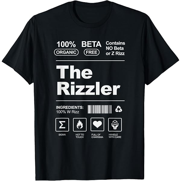 Amazon.com: W Rizz Nutrition Facts Funny W Rizz Saying Rizz T