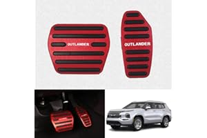 Kakash Custom Interior Accessories for Mitsubishi Outlander 2022 2023 PHEV 2023 2024 aluminium alloy Gas Accelerator Pedal Covers,Anti-Slip No Drilling Brake Foot Pedal Pads 2 pieces/set(red)