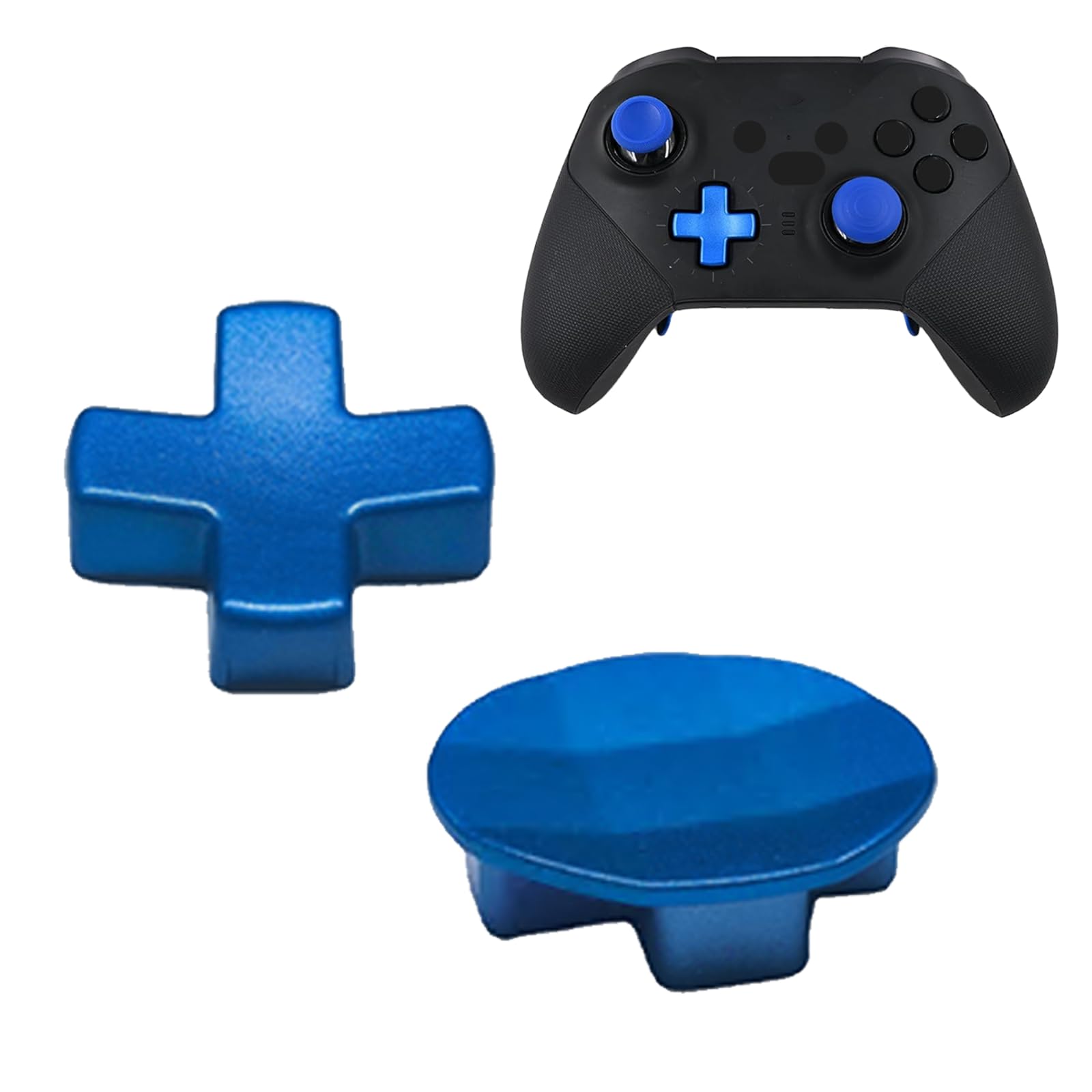 2 Pack Metal D-Pads for Xbox One Elite Series 2 ,Standard D pad and Faceted D Pad Replacement Accessories for Xbox One Elite Series 2 Cord Controller(Blue)