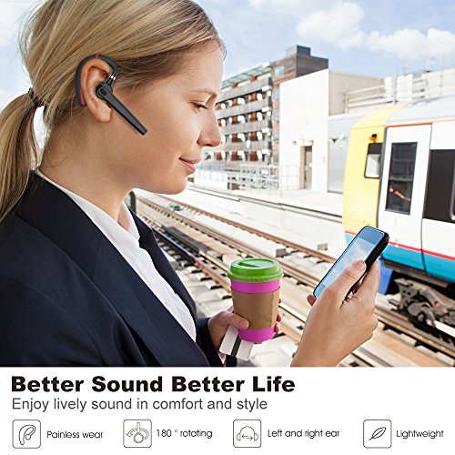 image for DYMADARE Bluetooth Headset, Wireless Earpiece for Cell Phones, In-Ear 